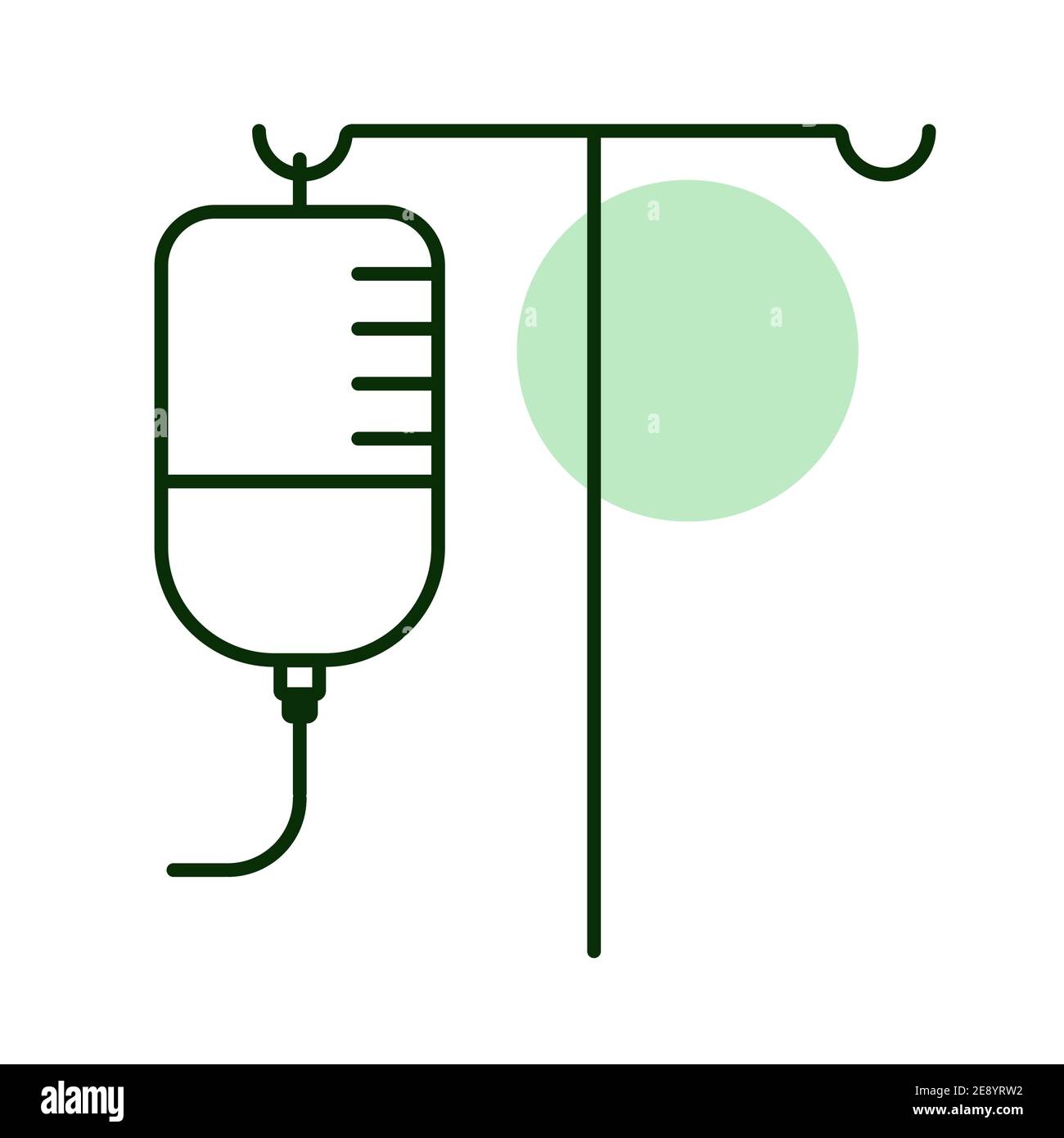 Intravenous therapy semi flat color vector object. Hospital treatment.  Editable element. Full sized item on white. IV bag on pole simple cartoon  style illustration for web graphic design and animation 13701961 Vector