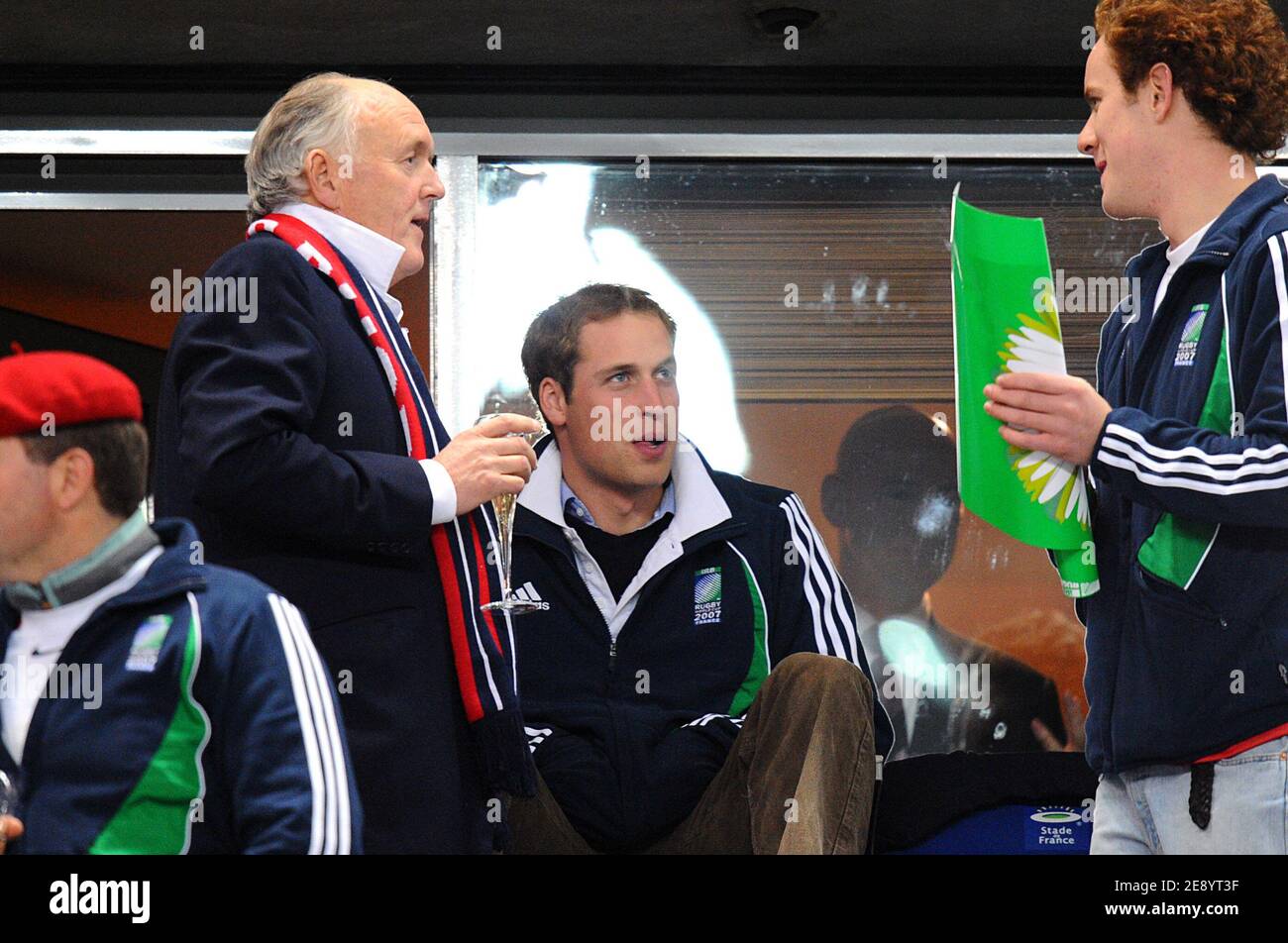 Prince William attends the IRB Rugby World Cup 2007, Final, England vs South Africa at the Stade de France in Saint-Denis near Paris, France on October 20, 2007. Photo by Gouhier-Morton-Taamallah/Cameleon/ABACAPRESS.COM Stock Photo