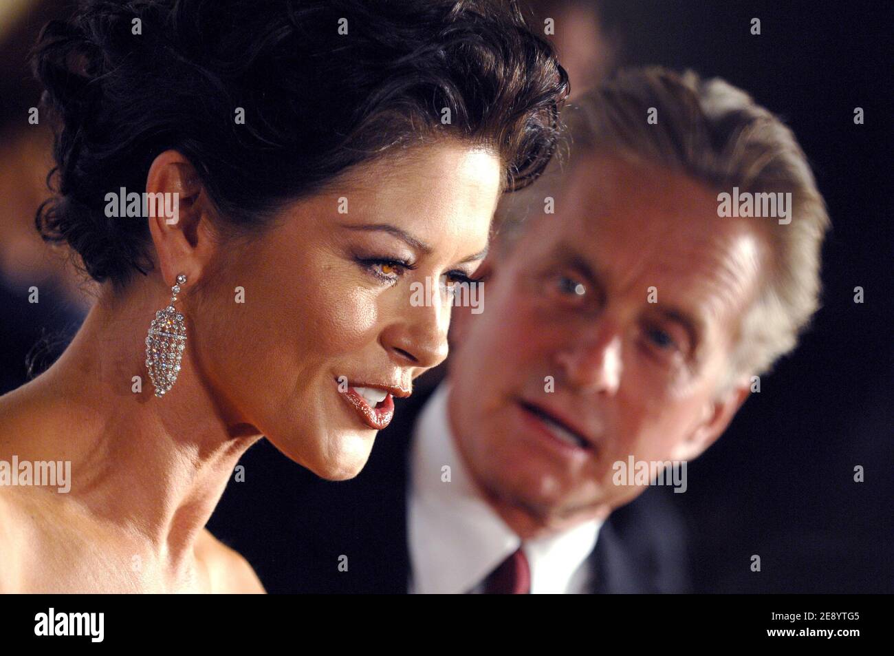 Catherine Zeta-Jones and Michael Douglas attend the 3rd Annual 'A Fine Romance' Gala celebrating the love affair between Hollywood and Broadway to benefit the Motion Picture & Television Fund. Los Angeles, CA, USA, on October 20, 2007. Photo by Lionel Hahn/ABACAPRESS.COM Stock Photo