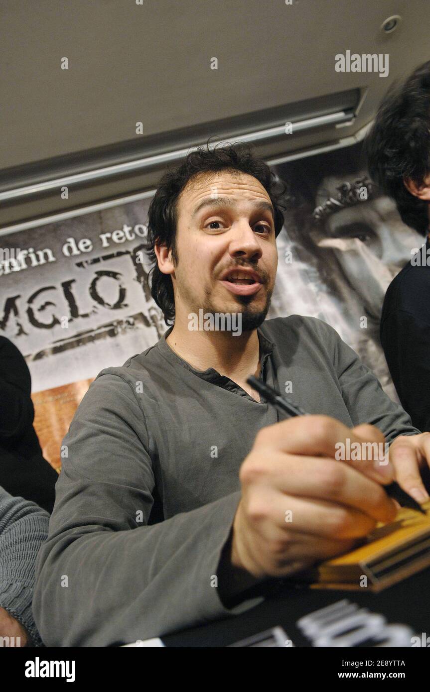 Alexandre Astier from French TV channel M6 serie, Kaamelott during a DVD  signing at Saint-Lazare FNAC store in Paris, France on October 19, 2007.  Photo by Giancarlo Gorassini/ABACAPRESS.COM Stock Photo - Alamy