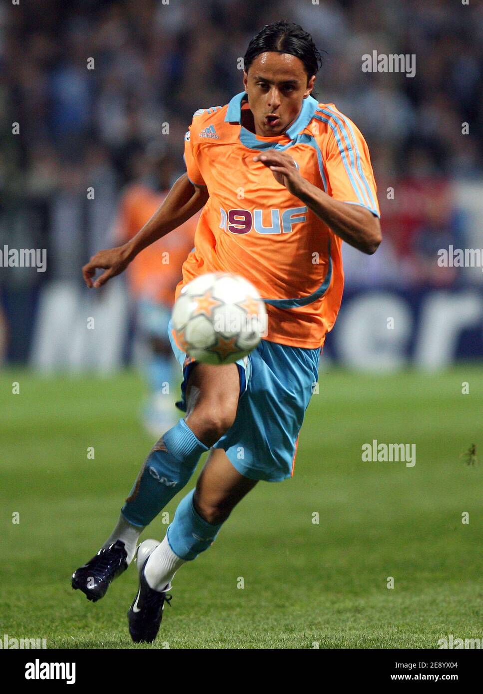 OM's Salim Arrache in action during the UEFA Champions league, Group A,  Olympique de Marseille vs Fc Porto at the Velodrome stadium in Marseille,  France on October 24, 2007. The match ended