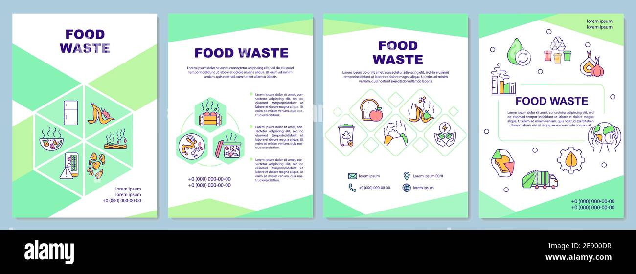 Food waste brochure template Stock Vector