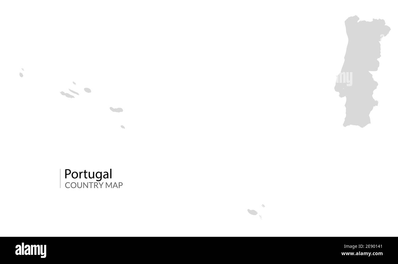Portugal map focus. Isolated world map. Isolated on white