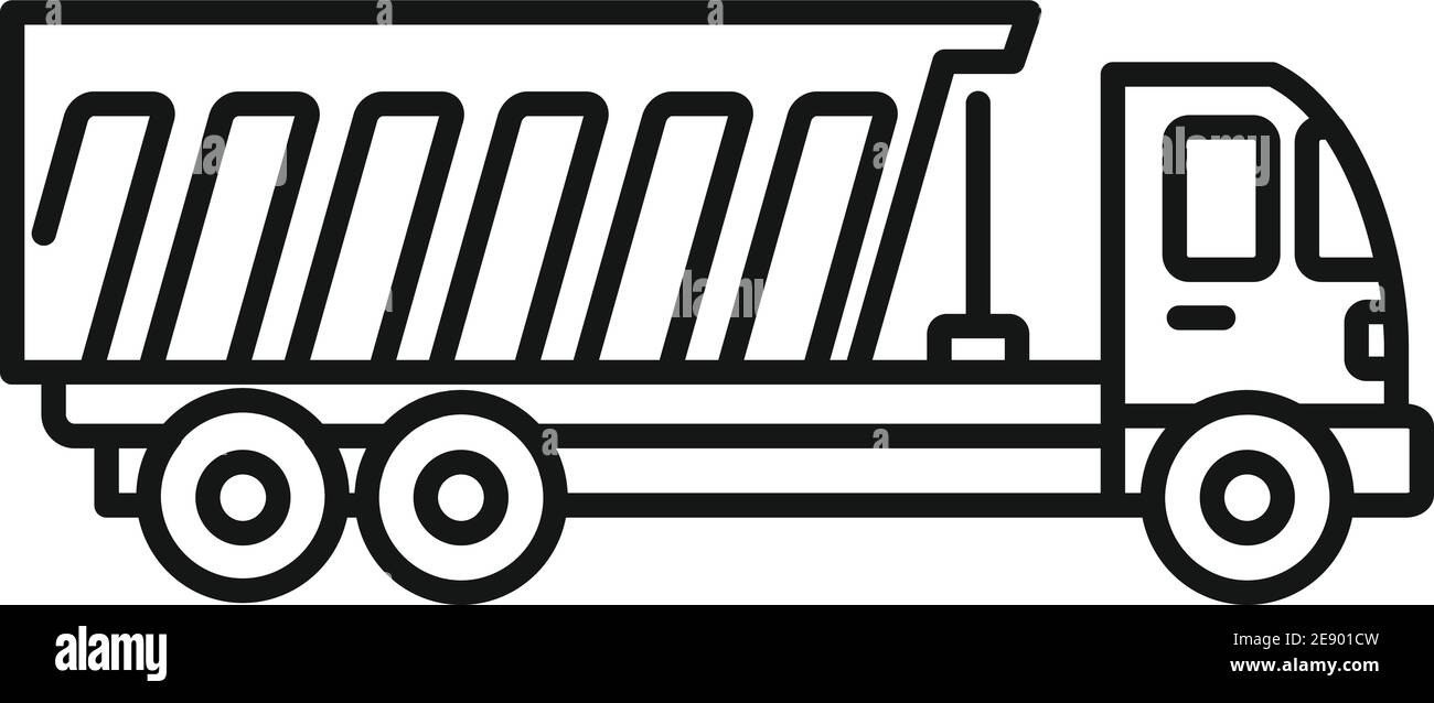 Tipper building icon, outline style Stock Vector