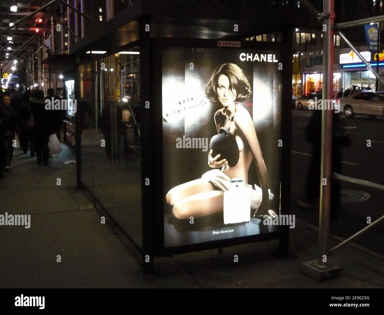 British actress Keira Knightley is seen in an advertising campaign for the  new Chanel fragrance 'Coco Mademoiselle' on a bus stop in New York City,  NY, USA on November 6, 2007. Replacing