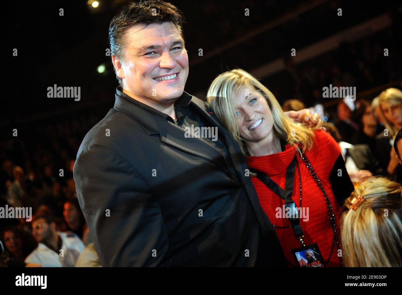 David Douillet And His Wife Valerie Attend The Wba And Wbc Cruiserweight Title Fight Between England S David Haye And France S Jean Marc Mormeck At The Marcel Cerdan Arena In Levallois Perret Near Paris France