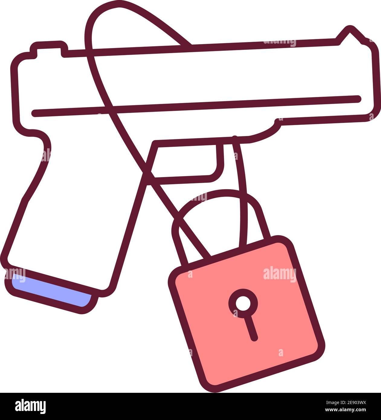 Guns control RGB color icon Stock Vector