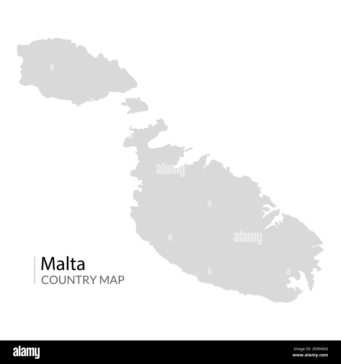 Malta island vector map illustration. Maltese republic contour country map. Stock Vector