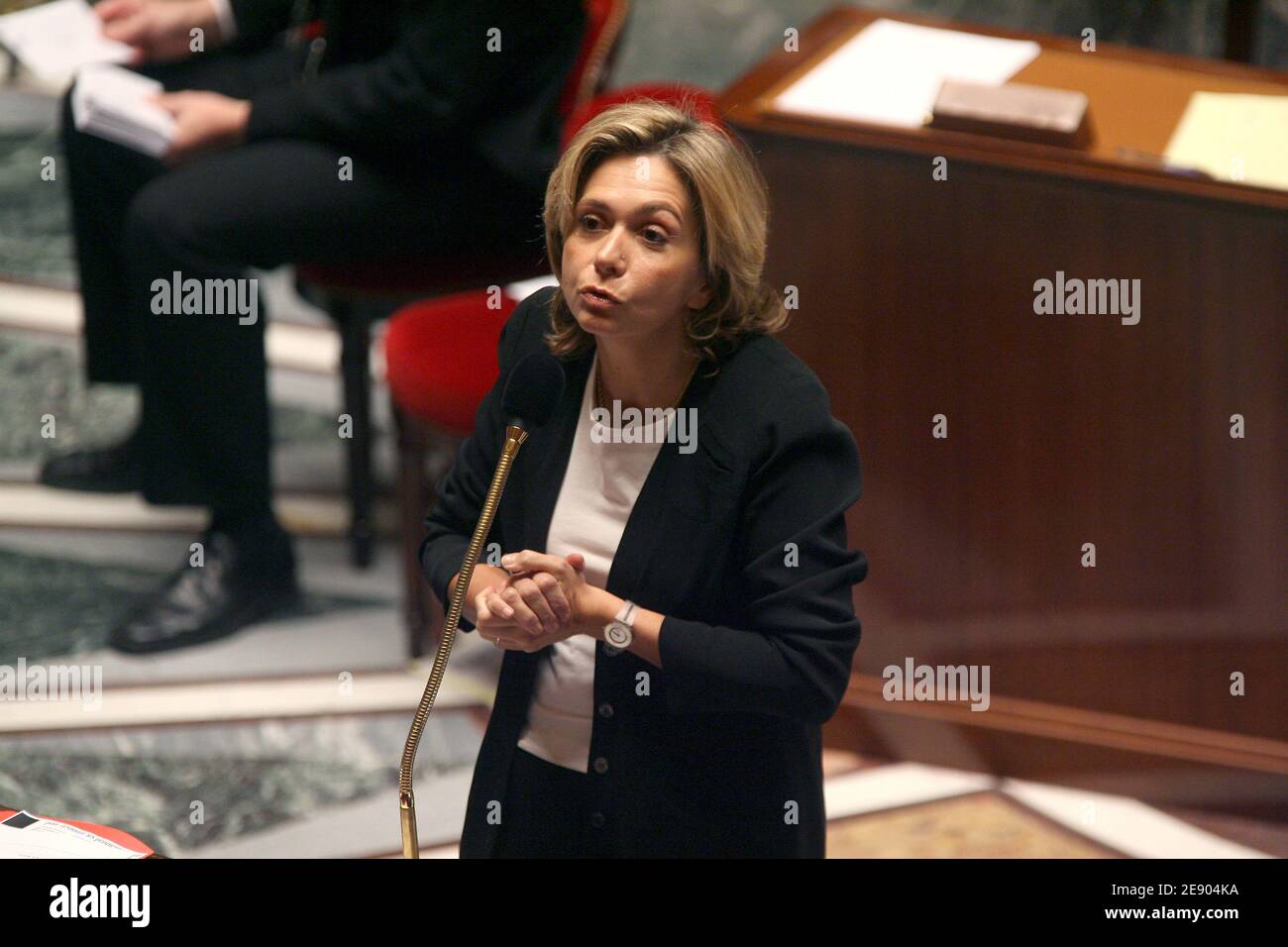 High education and research Minister Valerie Pecresse speaks during the