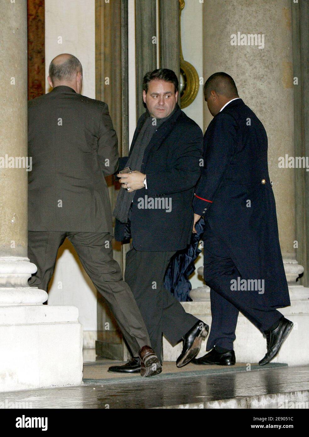 Xavier Bertrand arrives at the Elysee Palace for a meeting with President Nicolas Sarkozy and the managers of France's train and metro public companies, in Paris, France on November 13, 2007. Photo by Corentin Fohlen/ABACAPRESS.COM Stock Photo