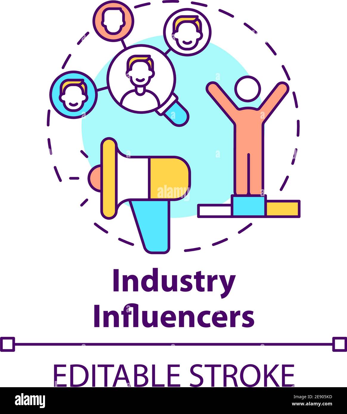 Industry influencers concept icon Stock Vector