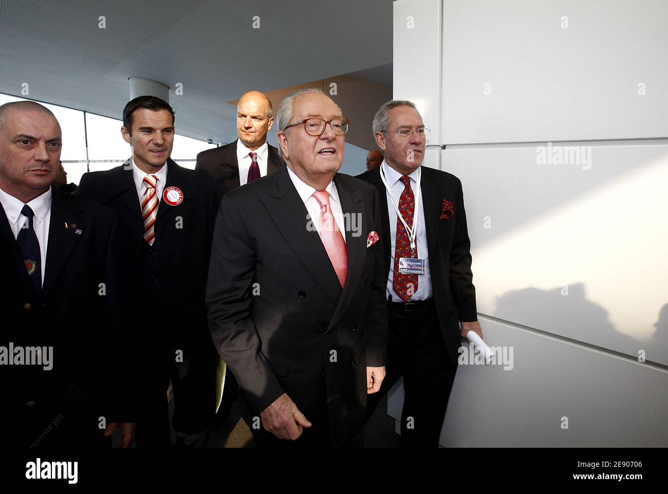 Far-right leader Jean-Marie Le Pen during the 13th National congress in Bordeaux, France on November 17, 2007. Photo by Patrick Bernard/ABACARESS.COM Stock Photo