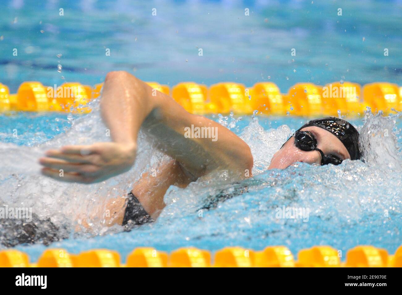 Netherland's Marleen Veldhuis competes on women's 100 meters freestyle
