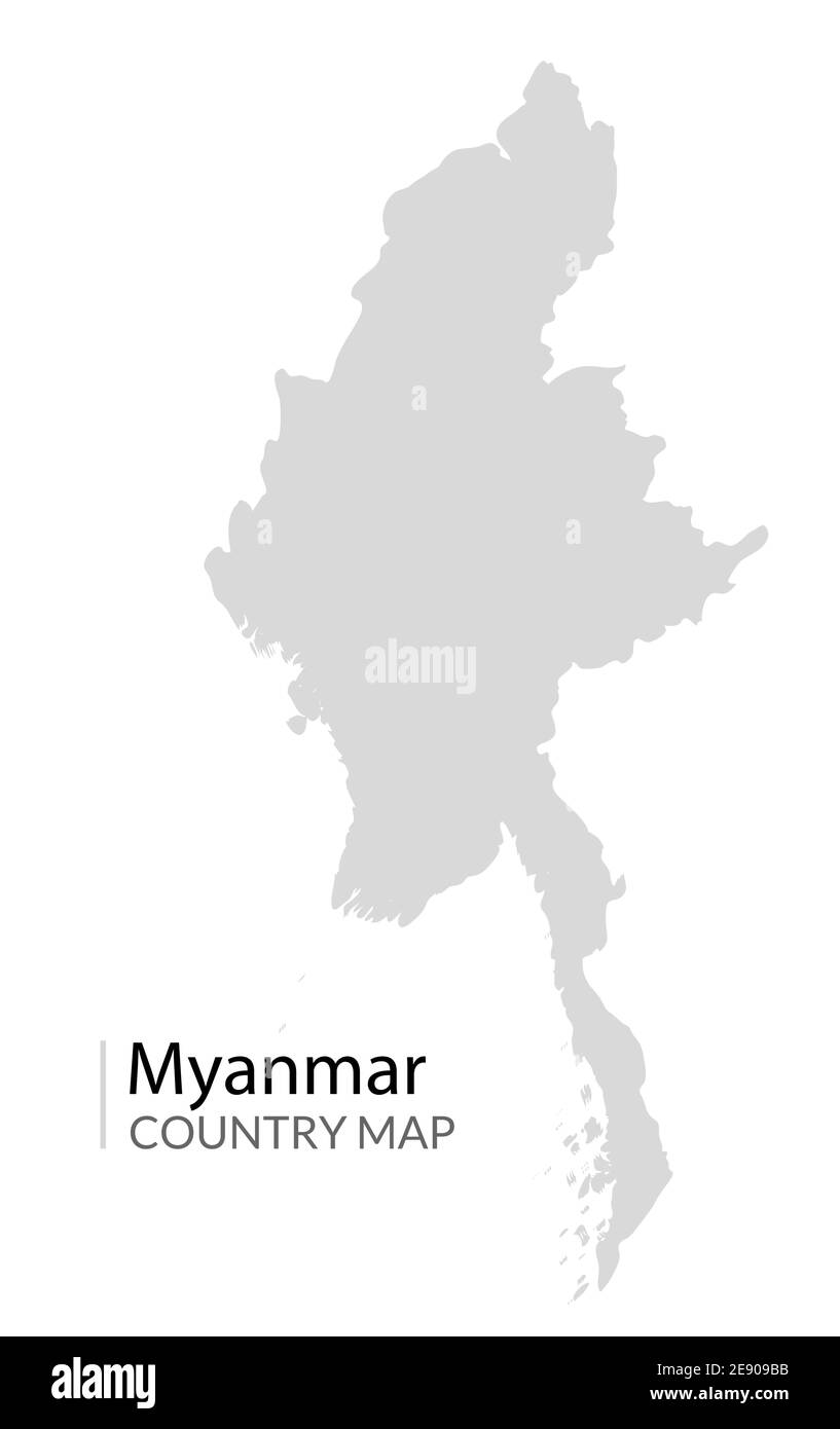 Myanmar vector map burma icon. Country silhouette illustration background Stock Vector
