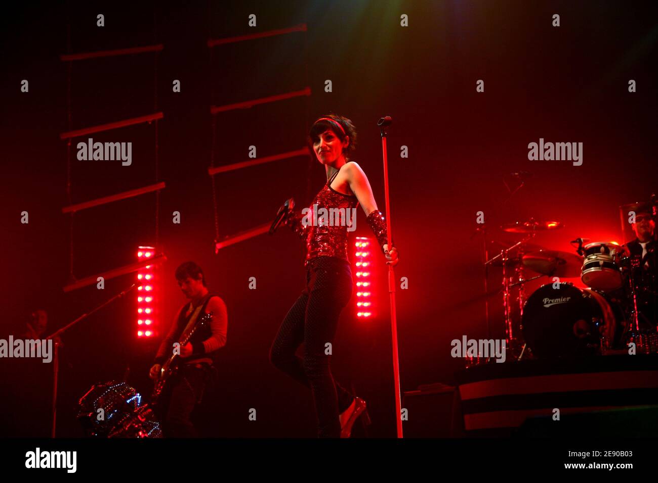 Jennifer Ayache from Superbus performs live at Le Zenith, in Paris, France, on November 23, 2007. Photo by Mousse/ABACAPRES.COM Stock Photo