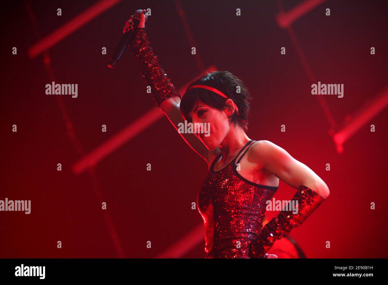 Jennifer Ayache from Superbus performs live at Le Zenith, in Paris, France, on November 23, 2007. Photo by Mousse/ABACAPRES.COM Stock Photo
