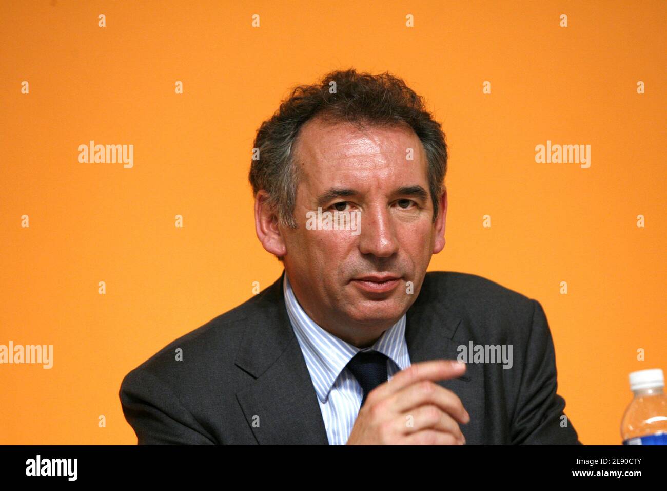 Defeated presidential election centrist candidate Francois Bayrou adresses the UDF's Congress in Villepinte, near Paris, France on November 30, 2007. Bayrou announced that the Union pour la Democratie Francaise is being merged with his new movement Modem. Photo by Corentin Fohlen/ABACAPRESS.COM Stock Photo