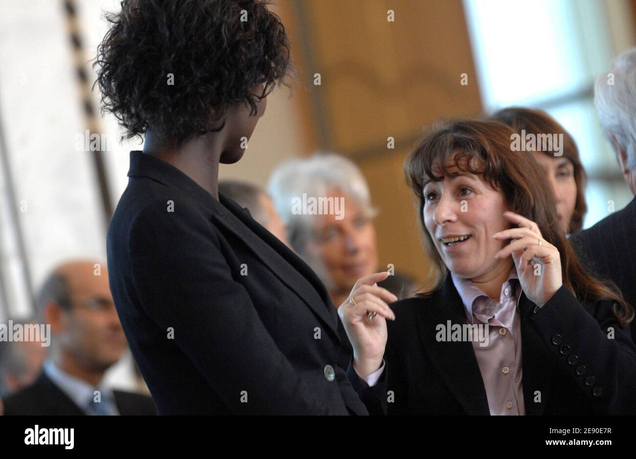 Rama Yade and Fadela Amara attend a commercial agreement signing ceremony in Algiers, Algeria on December 4, 2007. Photo by Christophe Guibbaud/ABACAPRESS.COM Stock Photo
