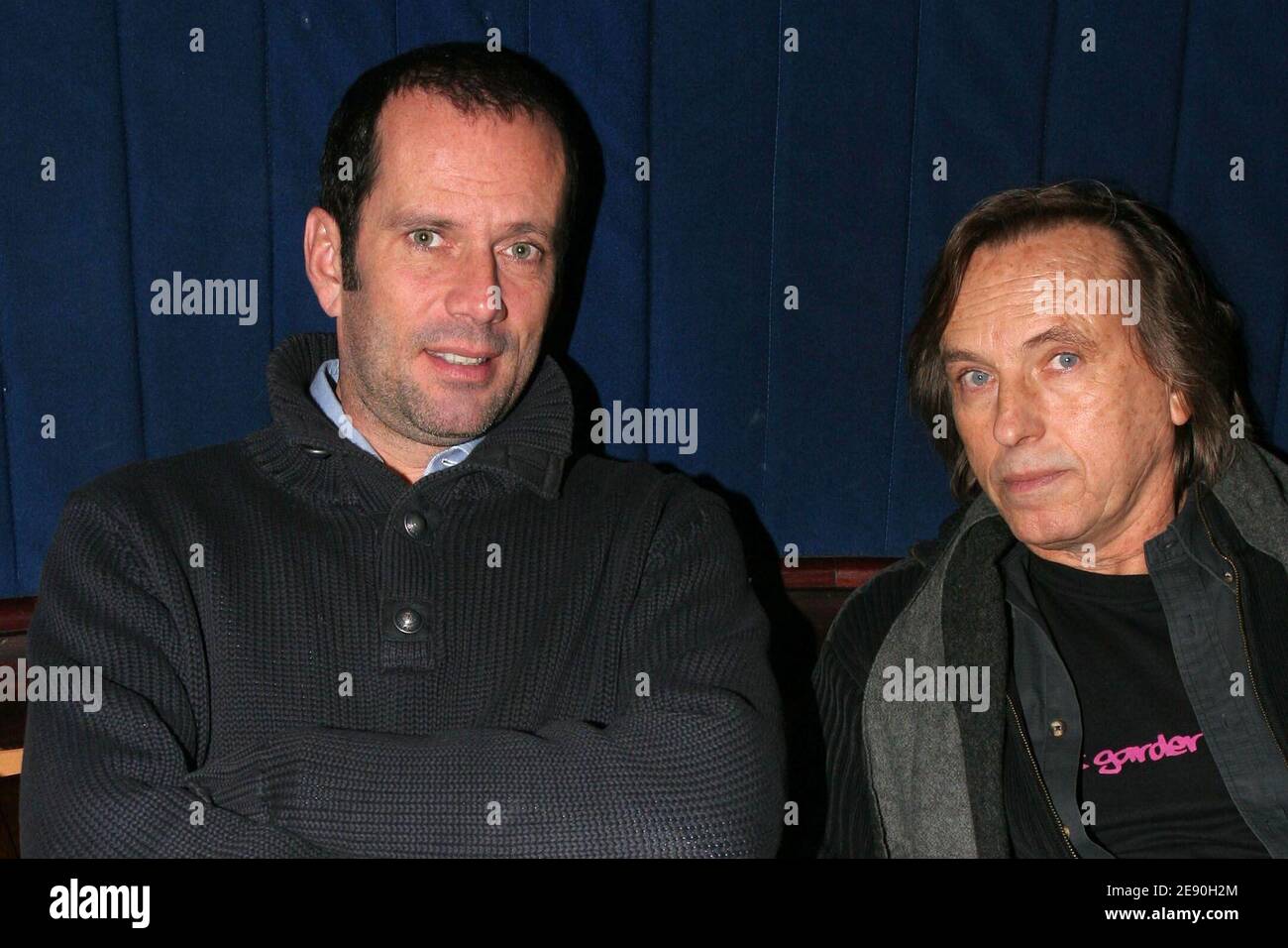EXCLUSIVE - Christian Vadim and Director Alexandre Arcadi attend the 'Gone Baby Gone' premiere held at Planet Hollywood Restaurant, in Paris, France, on December 10, 2007. Photo by Benoit Pinguet/ABACAPRESS.COM Stock Photo