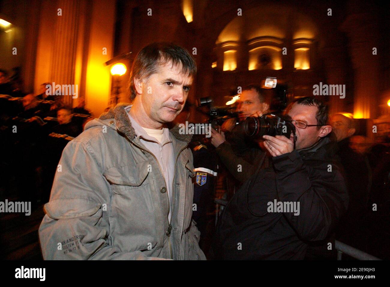 Stephane Colonna leaves the court in Paris, France on December 13, 2007 after the verdict in the trial of Yvan Colonna. The court found shepherd Yvan Colonna guilty of killing France's top government representative in Corsica, Claude Erignac in 1998, and sentenced him to life in jail following a month-long trial. Photo by Mousse/ABACAPRESS.COM Stock Photo