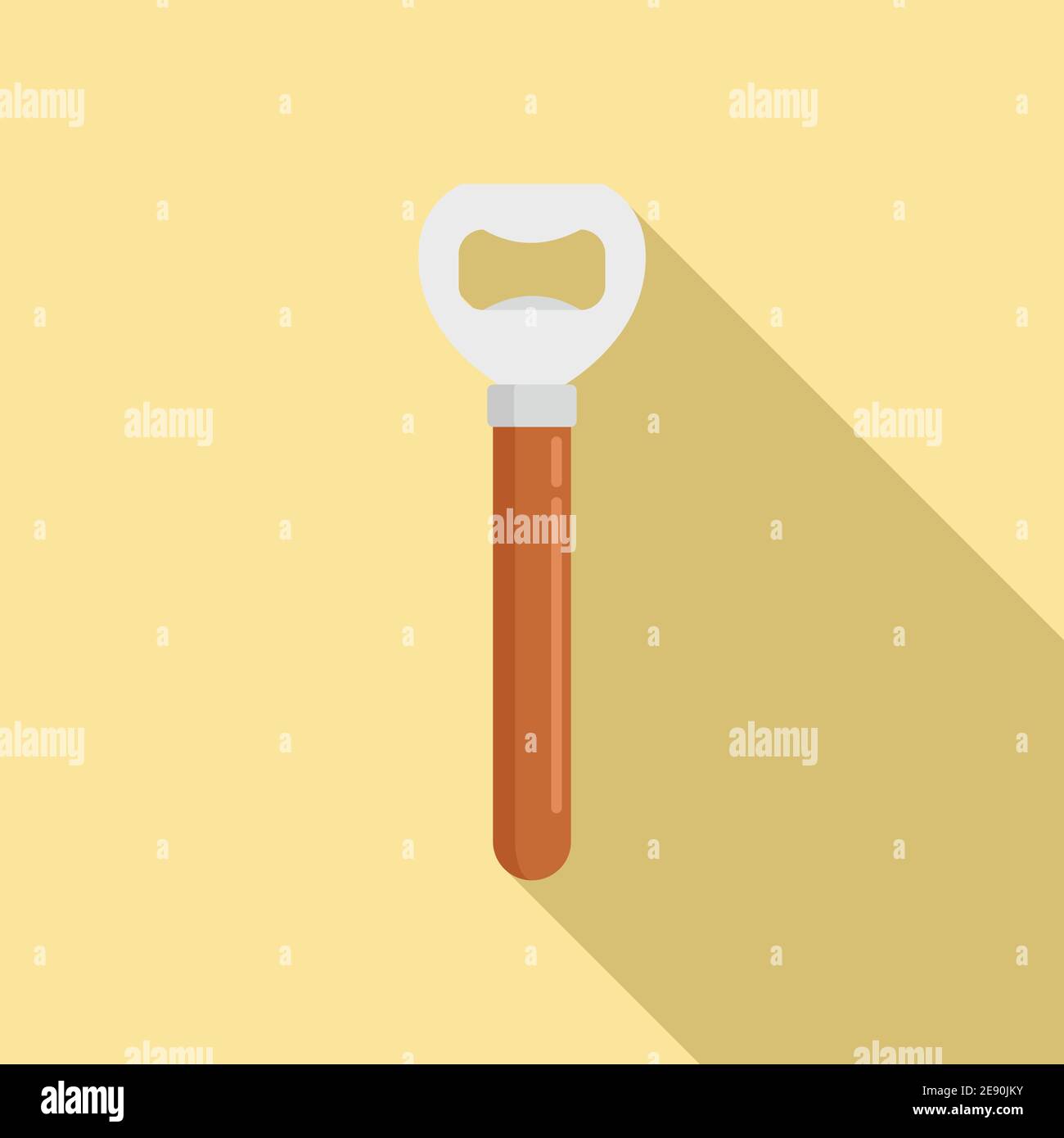 Bartender bottle-opener icon, flat style Stock Vector