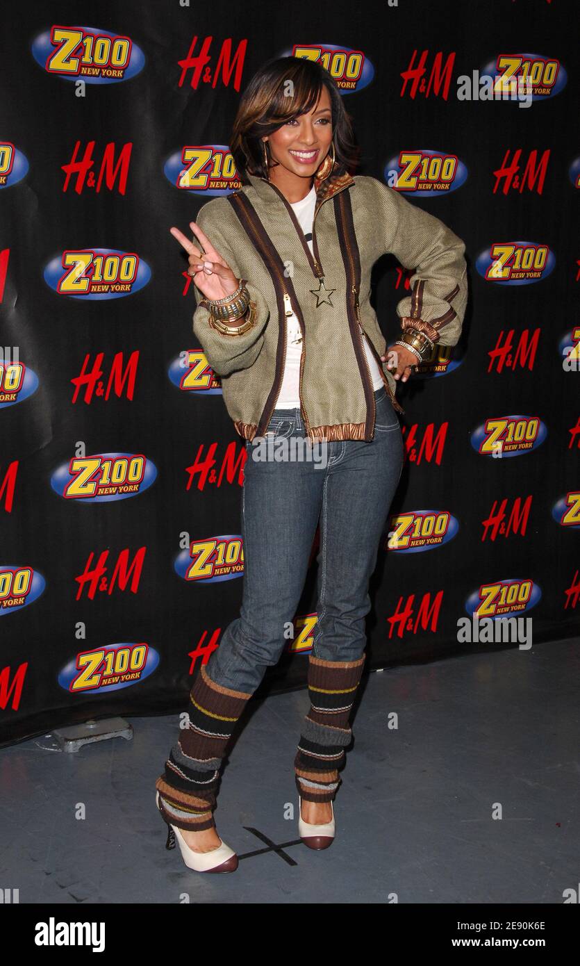Musician Keri Hilson poses for a photo in the press room during Z100's