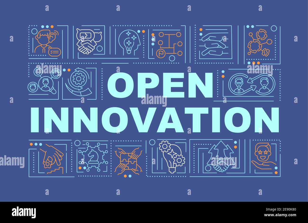 Open digital innovation word concepts banner Stock Vector
