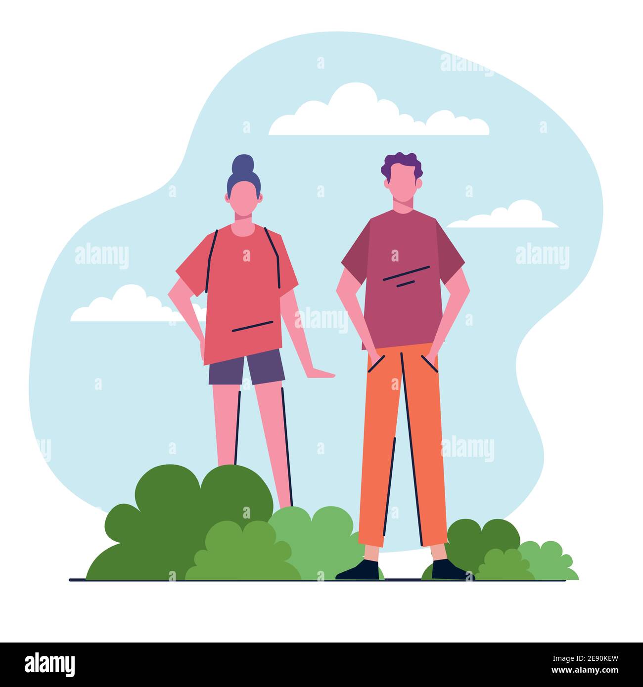 young couple in the park avatars characters Stock Vector Image & Art ...