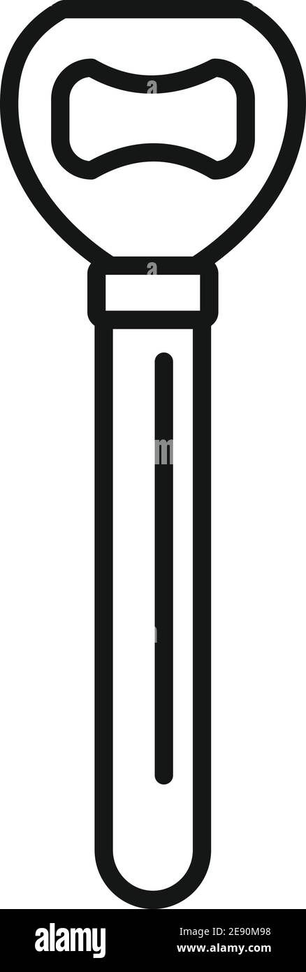 Bartender bottle-opener icon, outline style Stock Vector