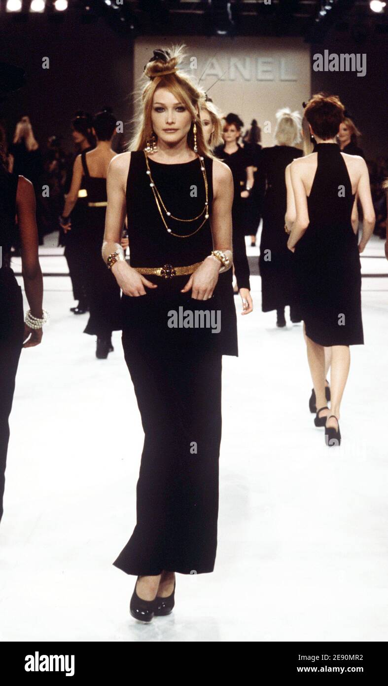 File picture of Carla Bruni seen on the catwalk for Chanel Ready