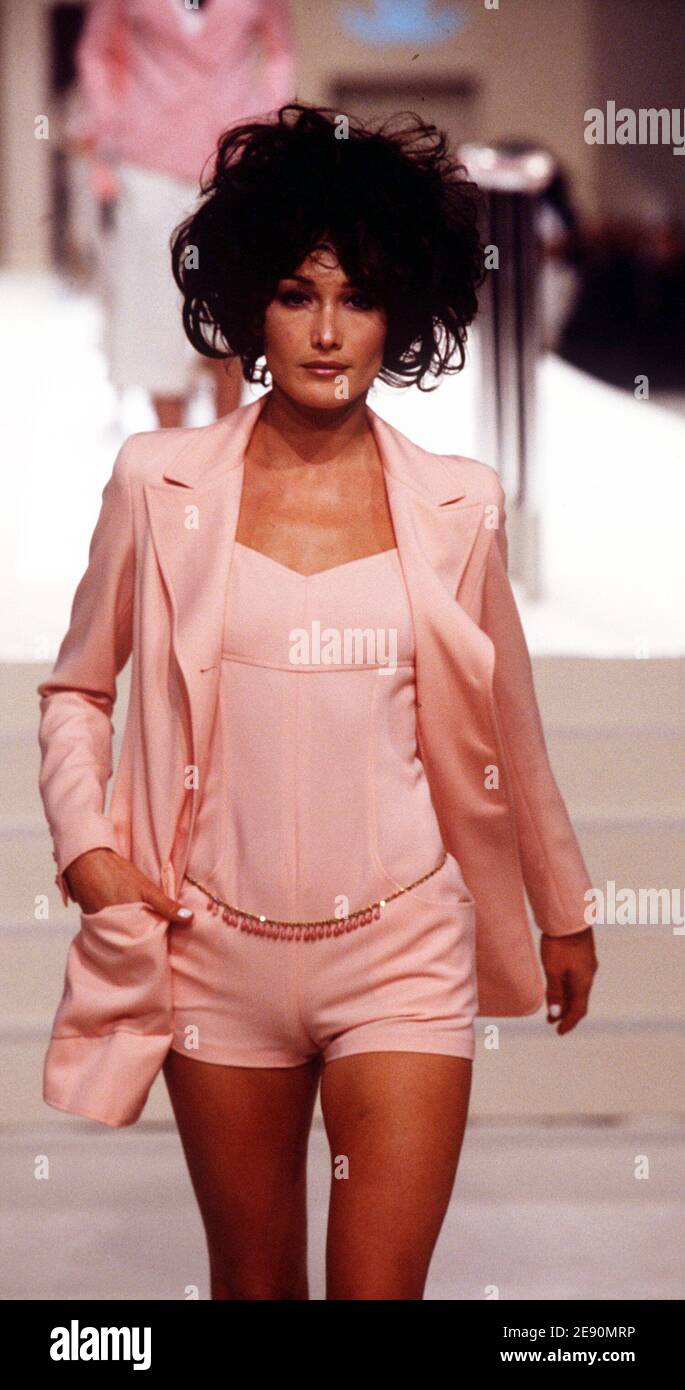File picture of Carla Bruni seen on the catwalk for Chanel Ready-to Wear  Spring-Summer