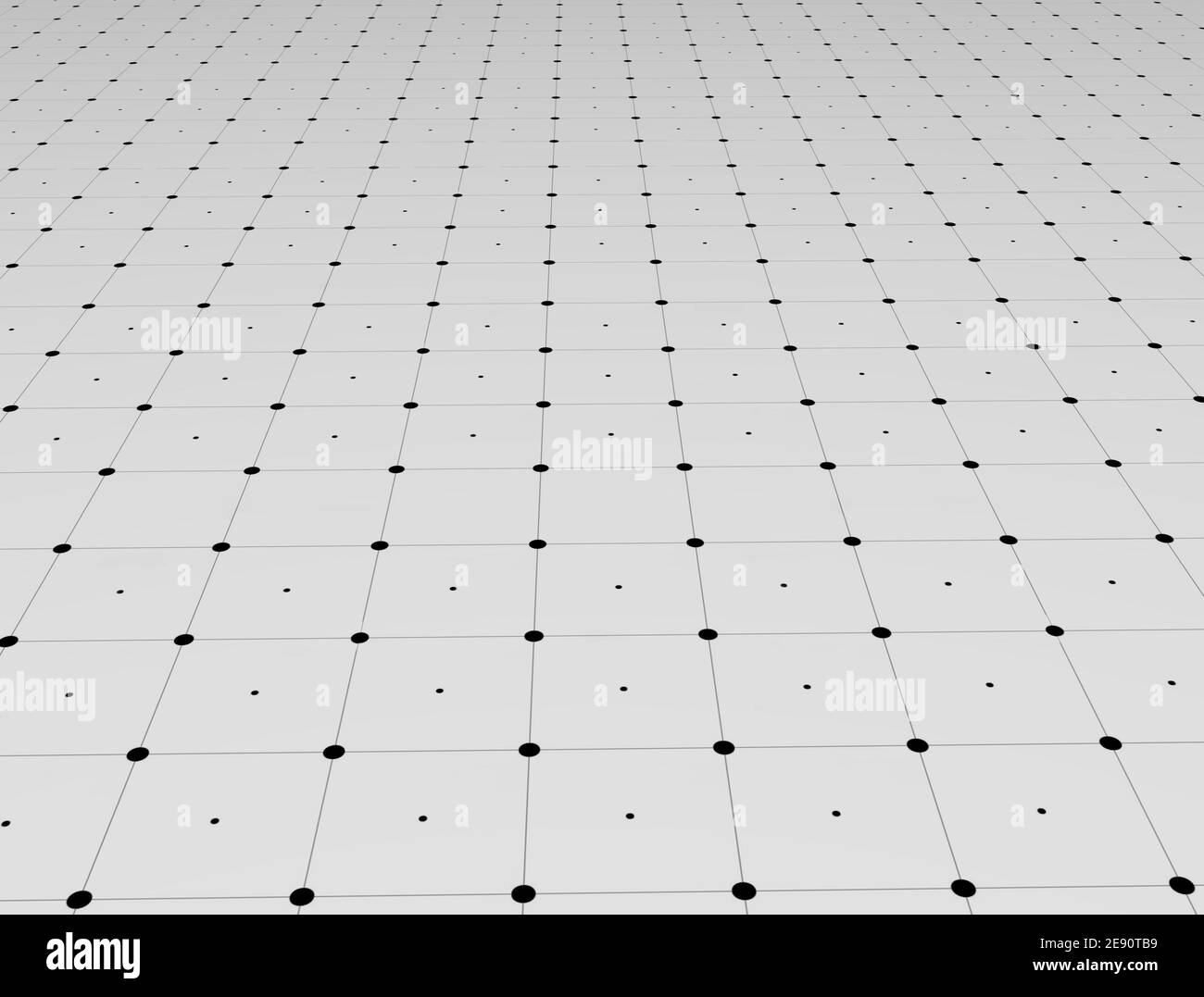 Abstract wave pattern connected dots, metal texture surface. 3D illustration Stock Photo