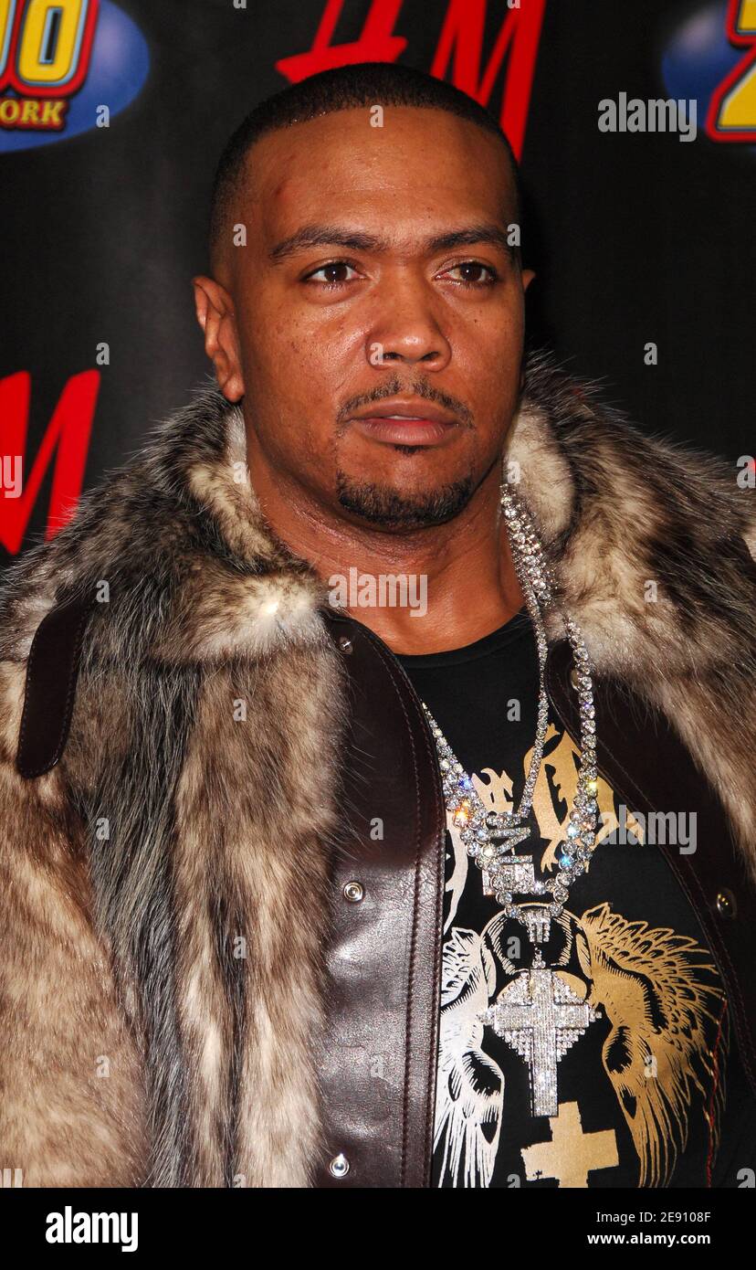 Musician Timbaland poses for a photo in the press room during Z100's ...