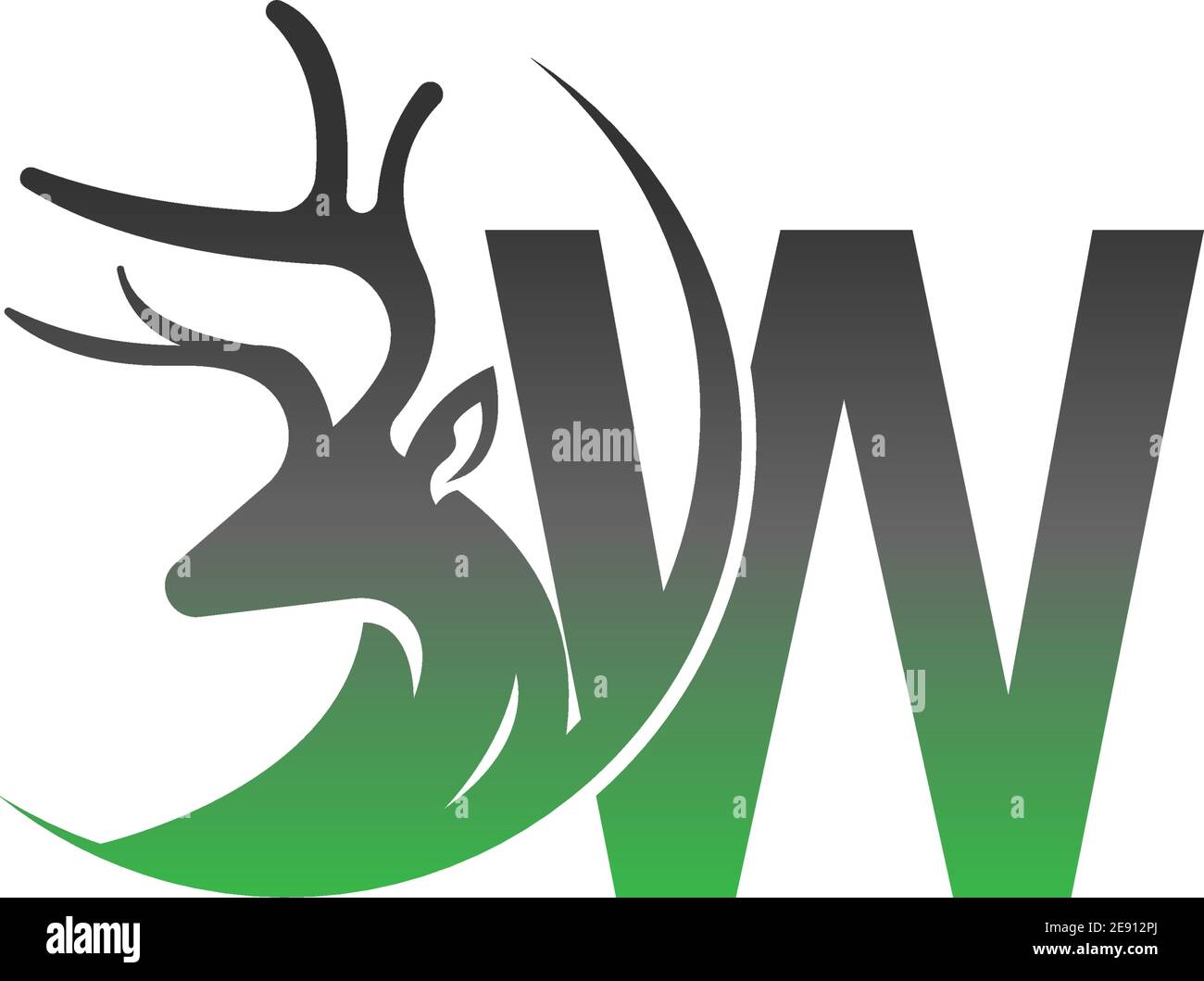 Letter W icon logo with deer illustration design vector Stock Vector ...