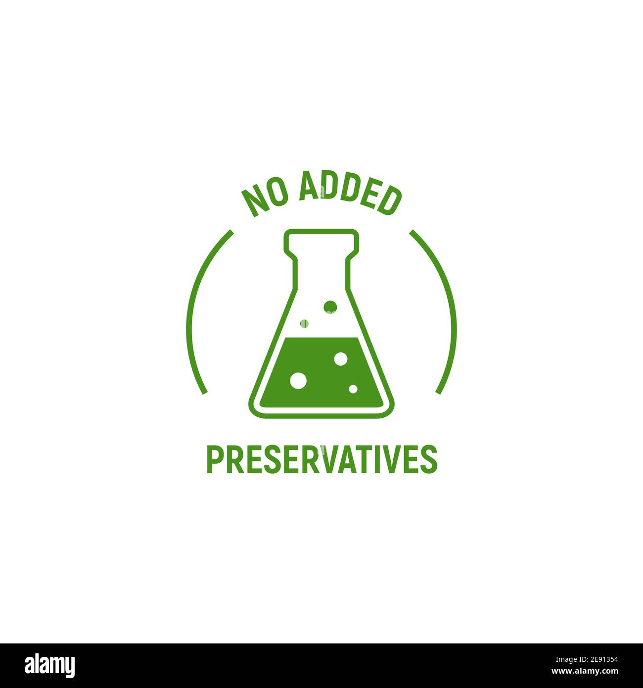 No added preservatives icon. Chemical artificial free food. No additives vector symbol logo Stock Vector