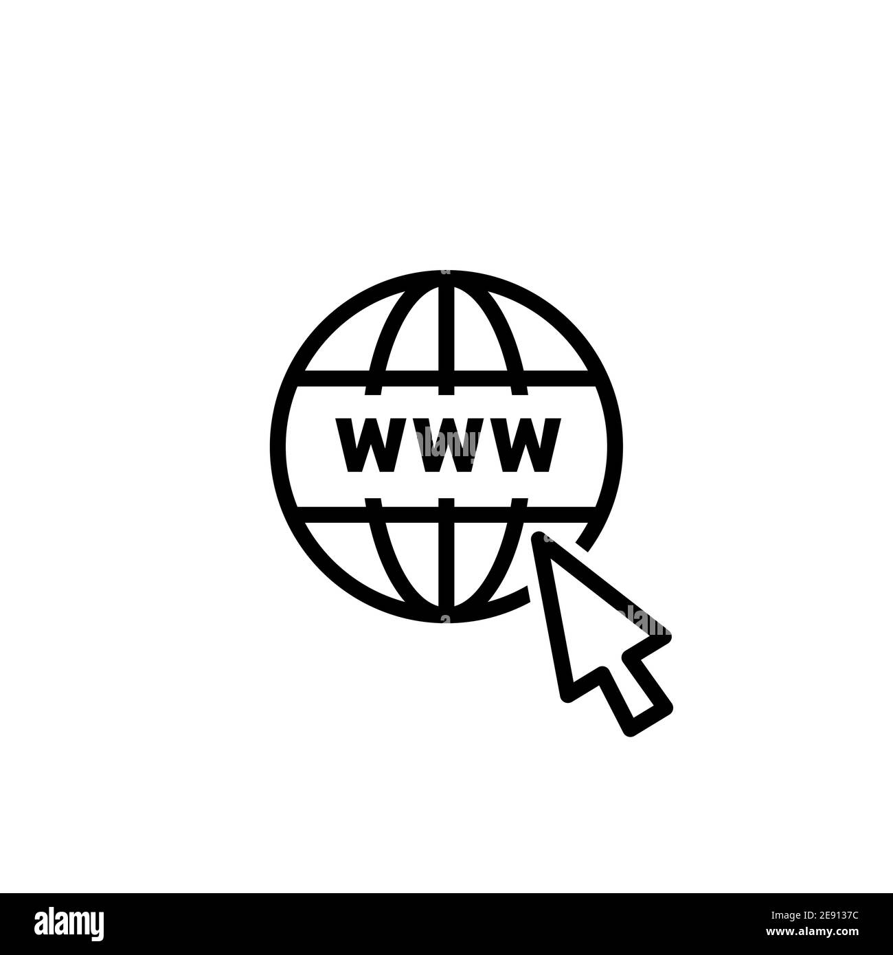 Website online internet icon vector global url. Web url icon Stock Vector
