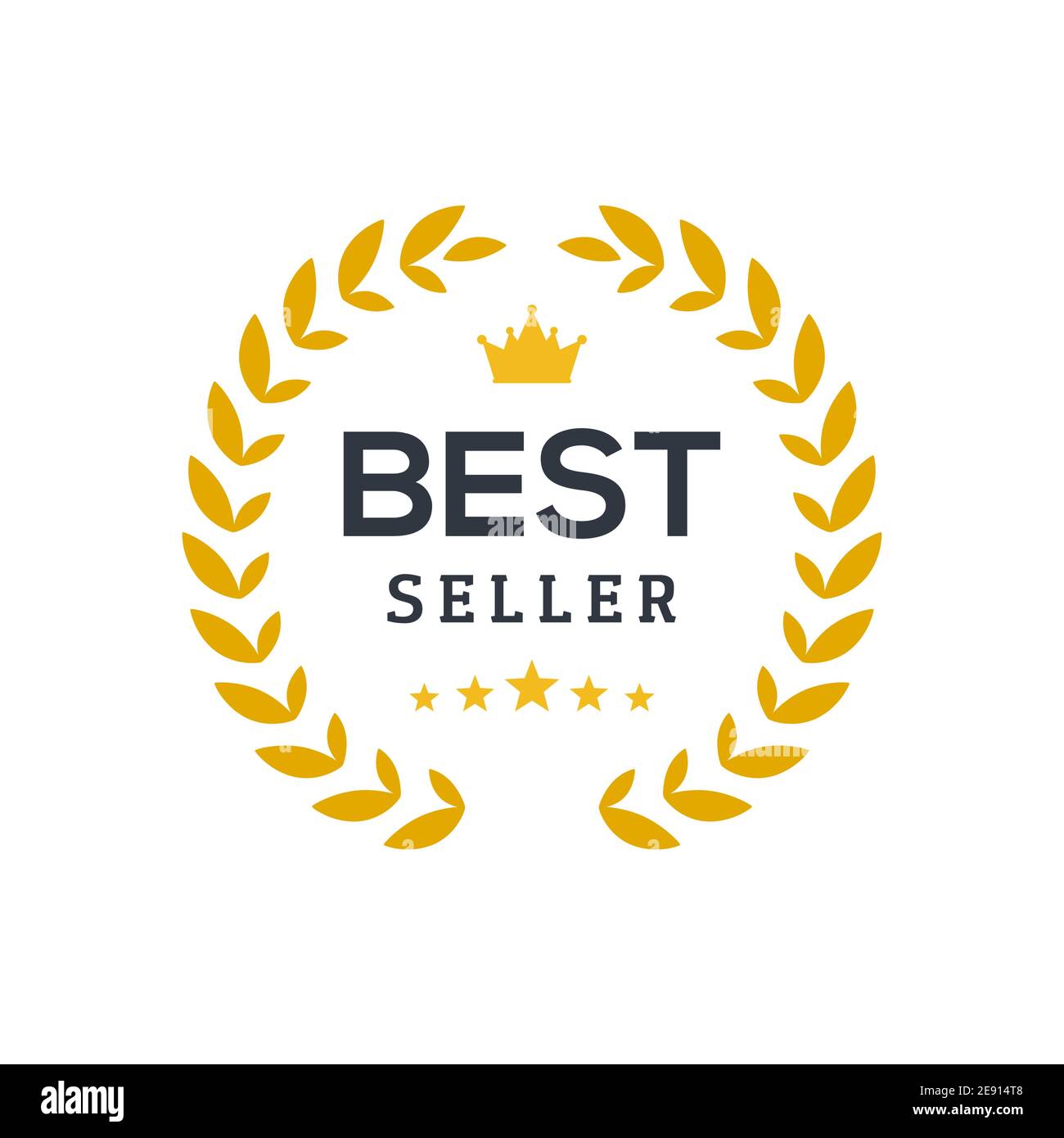 https://c8.alamy.com/comp/2E914T8/best-seller-ceremony-award-laurel-winner-best-seller-wreath-gold-logo-symbol-2E914T8.jpg