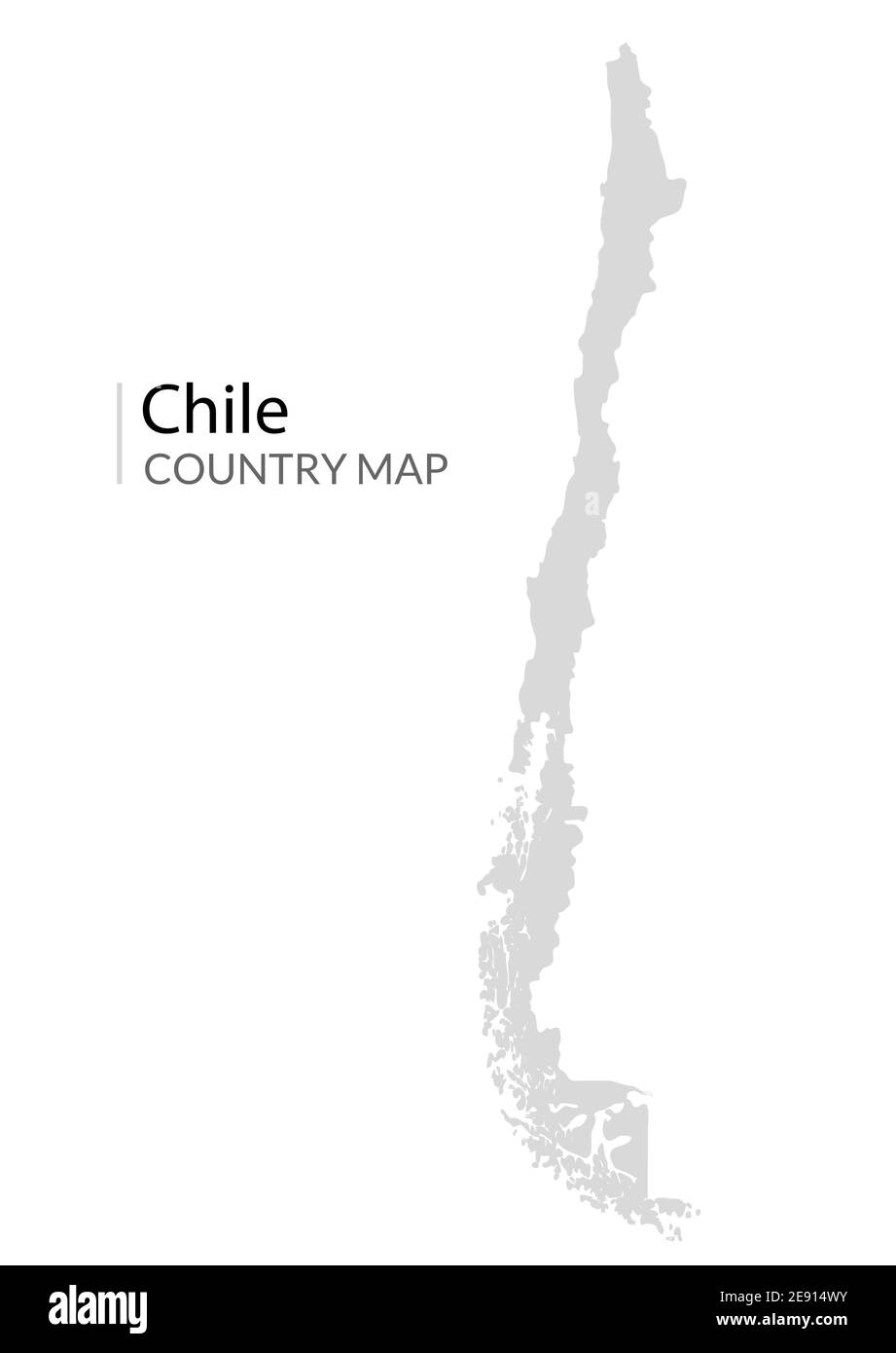 Vector Chile map country. Chilean republic icon illustration, santiago America world Stock Vector