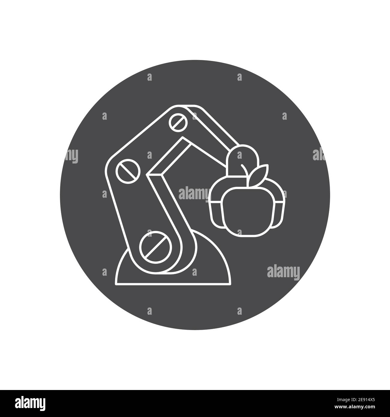 Smart robotic farmers analyze the growth and harvesting plants. Futuristic robot arm automation to increase efficiency black glyph icon. Agricultural Stock Vector