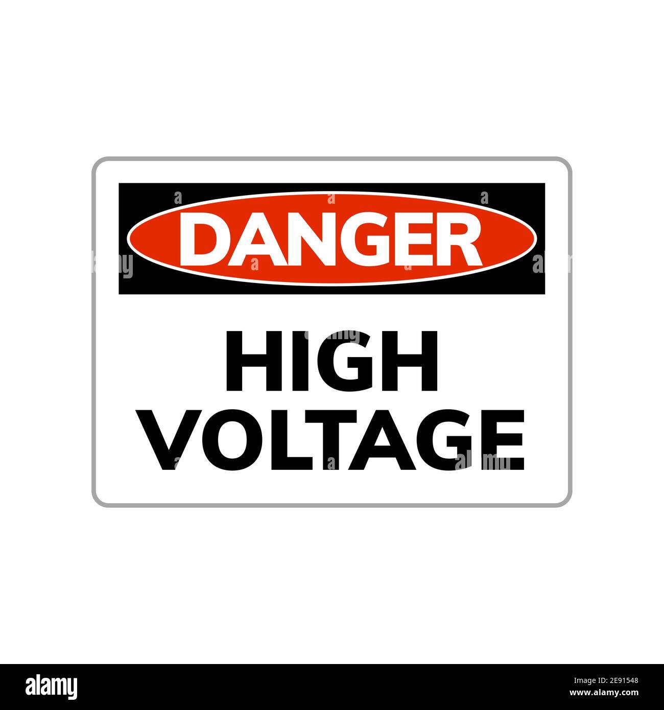 High voltage danger sign. Vector warning symbol electric power high voltage Stock Vector Image