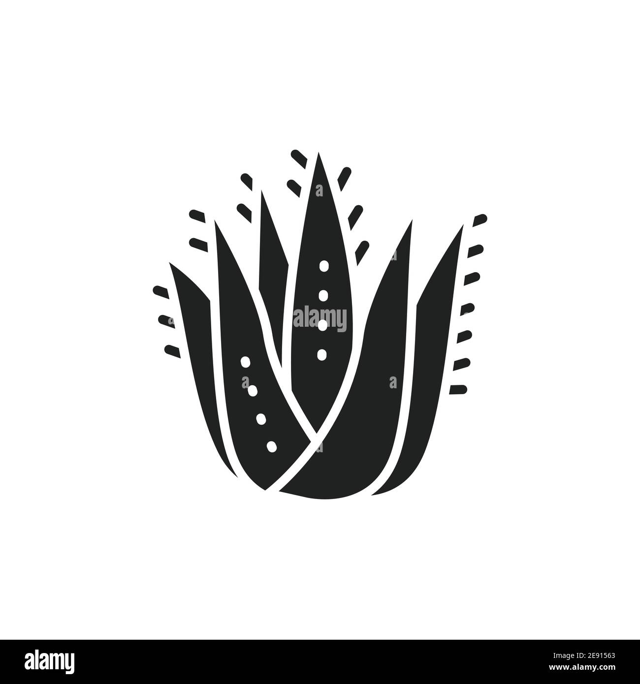 Aloe plant black glyph icon. Vector illustration Stock Vector Image ...