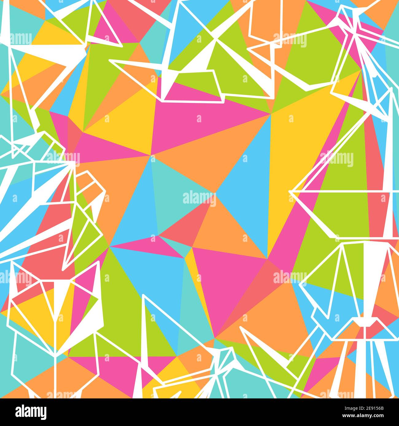 Background with origami toys. Stock Vector