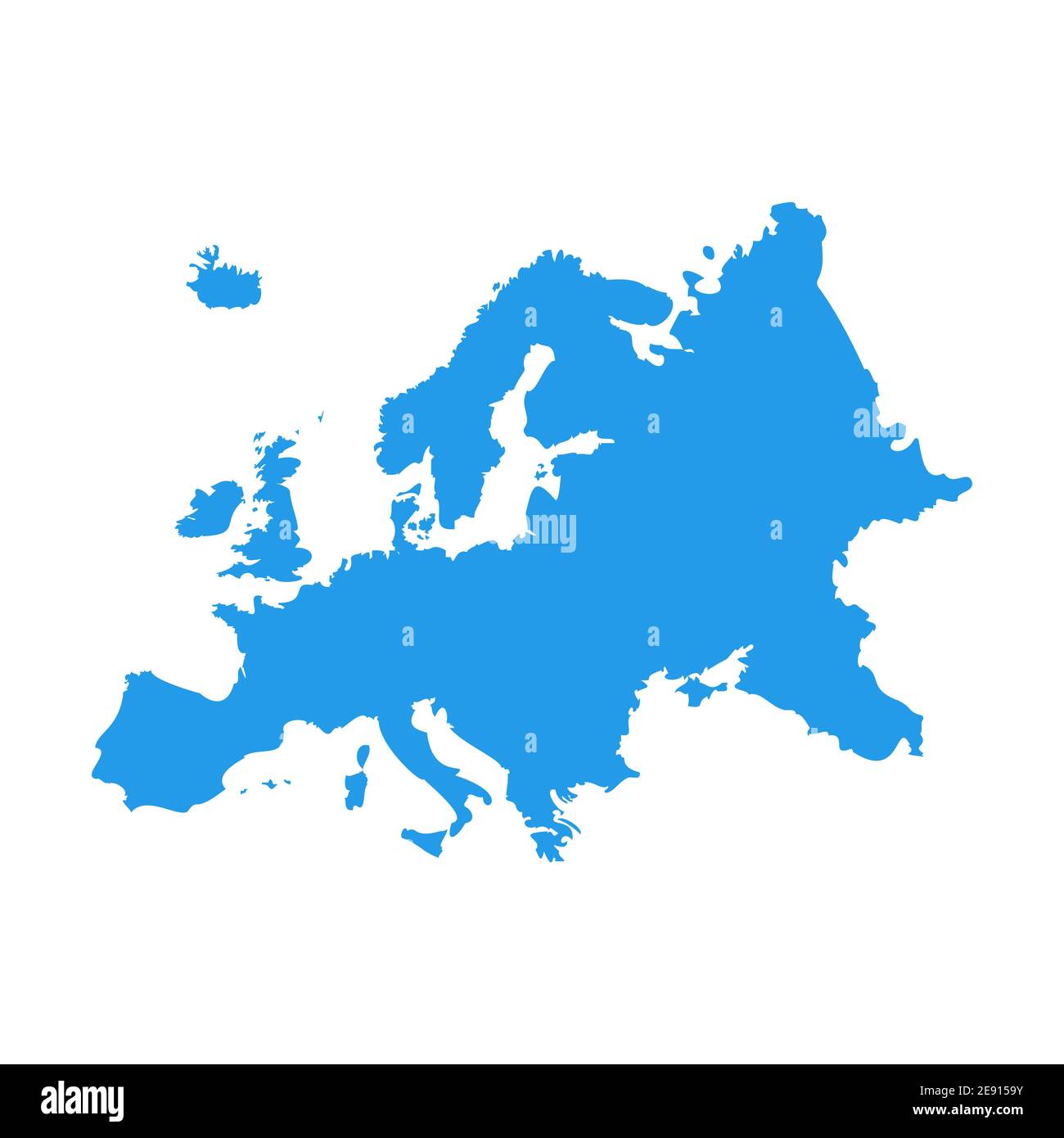 Europe map vector country border. European map eu silhouette continent illustration Stock Vector