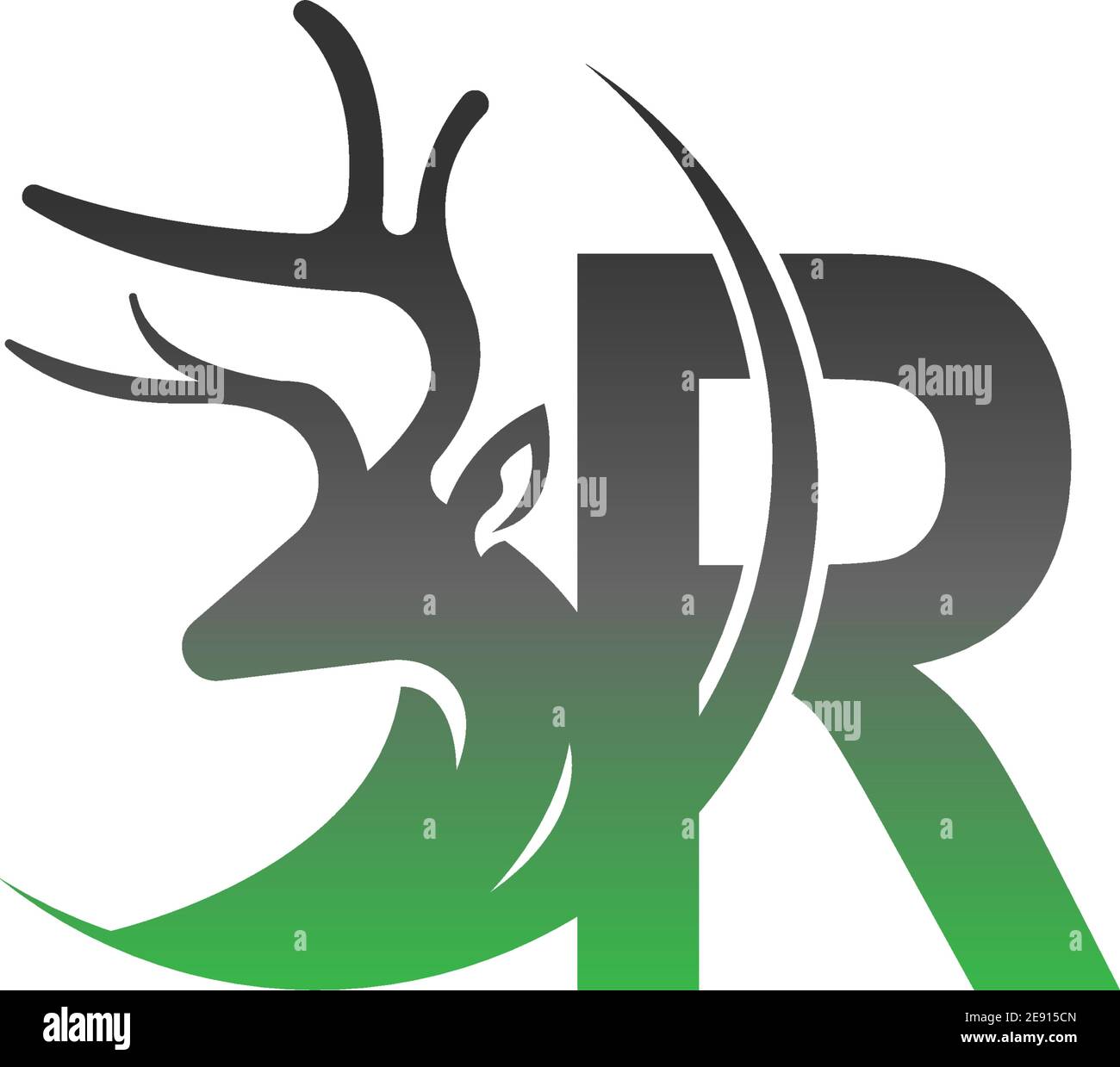 Letter R icon logo with deer illustration design vector Stock Vector ...