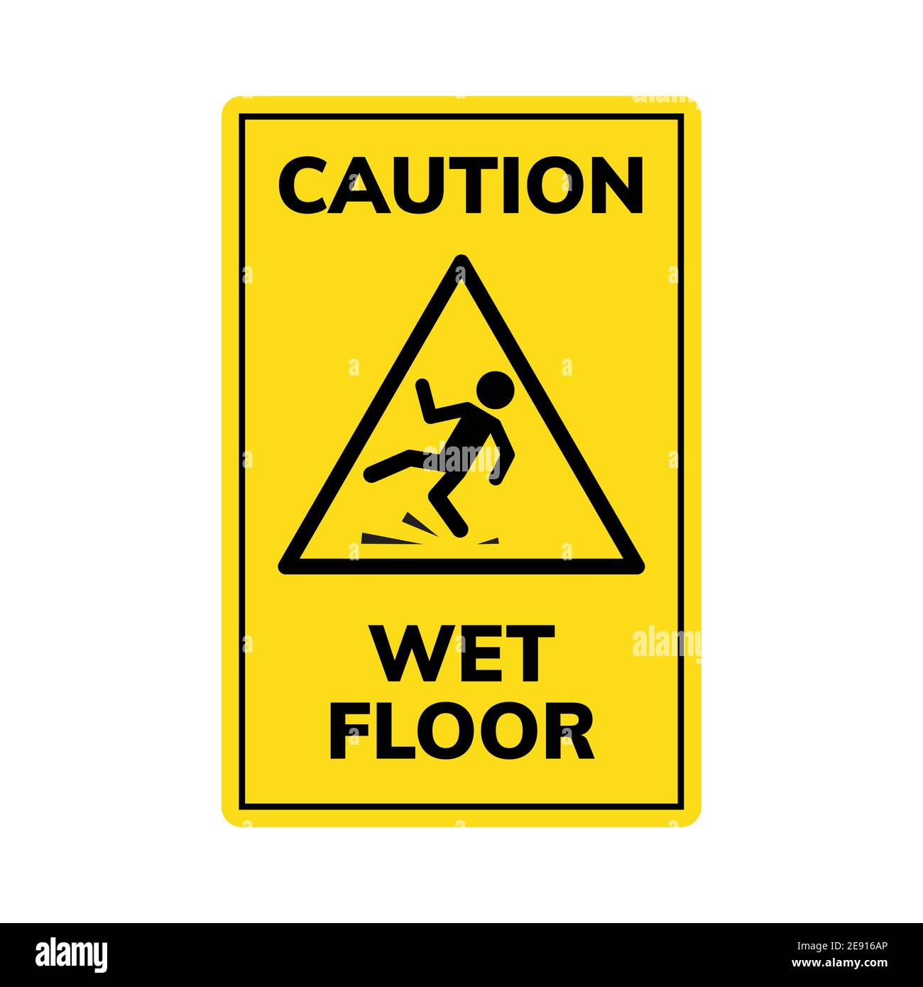 Wet floor sign. Safety yellow slippery floor warning icon vector caution  symbol Stock Vector Image & Art - Alamy