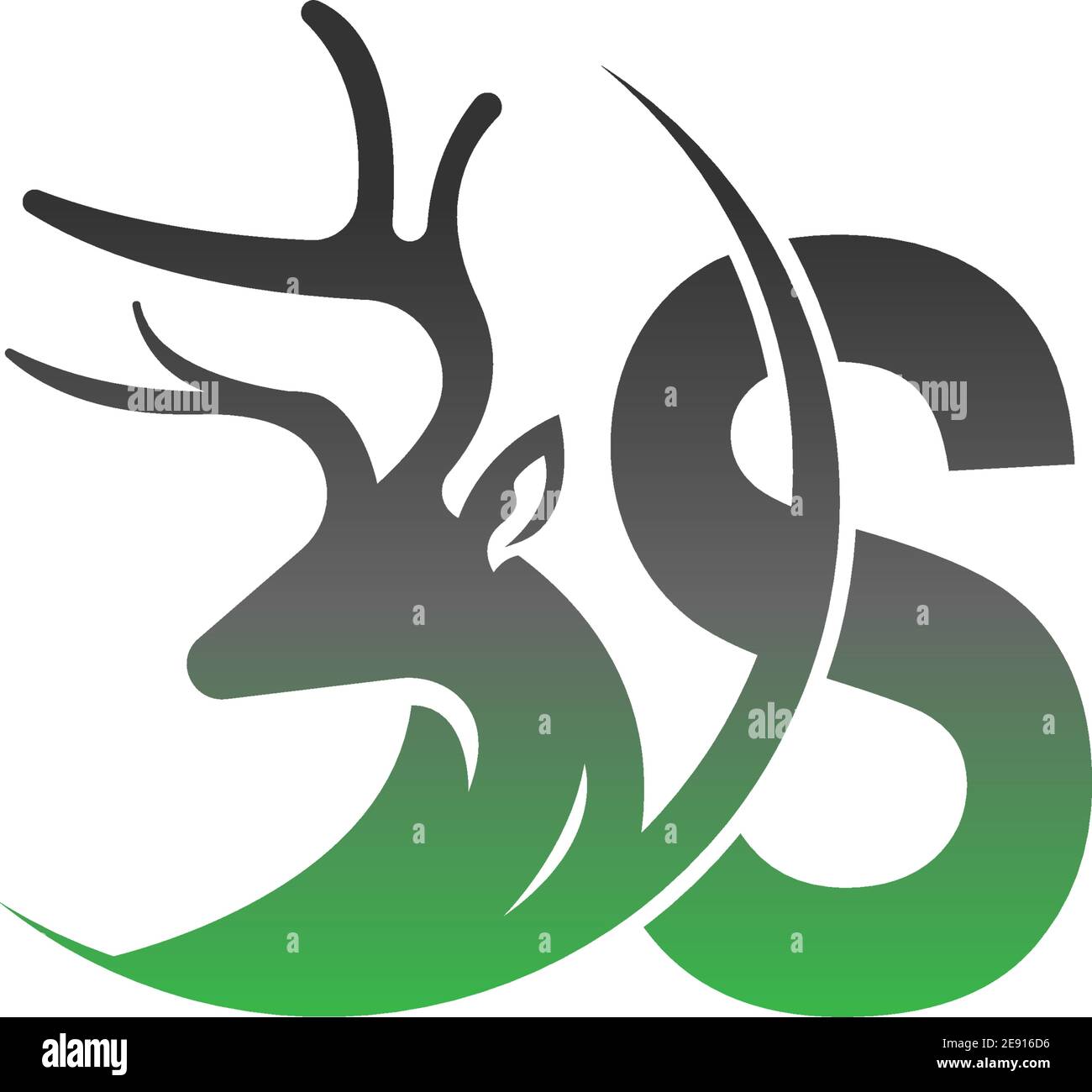 Letter S icon logo with deer illustration design vector Stock Vector