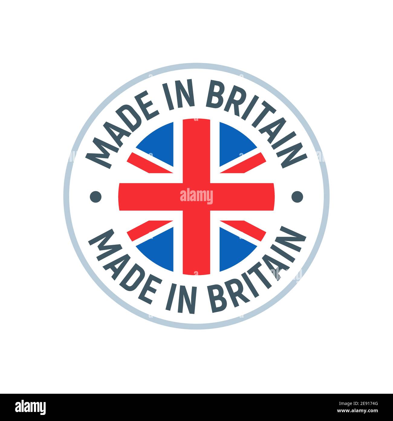 Made in UK Britain flag logo. English brand sticker made in Britain ...