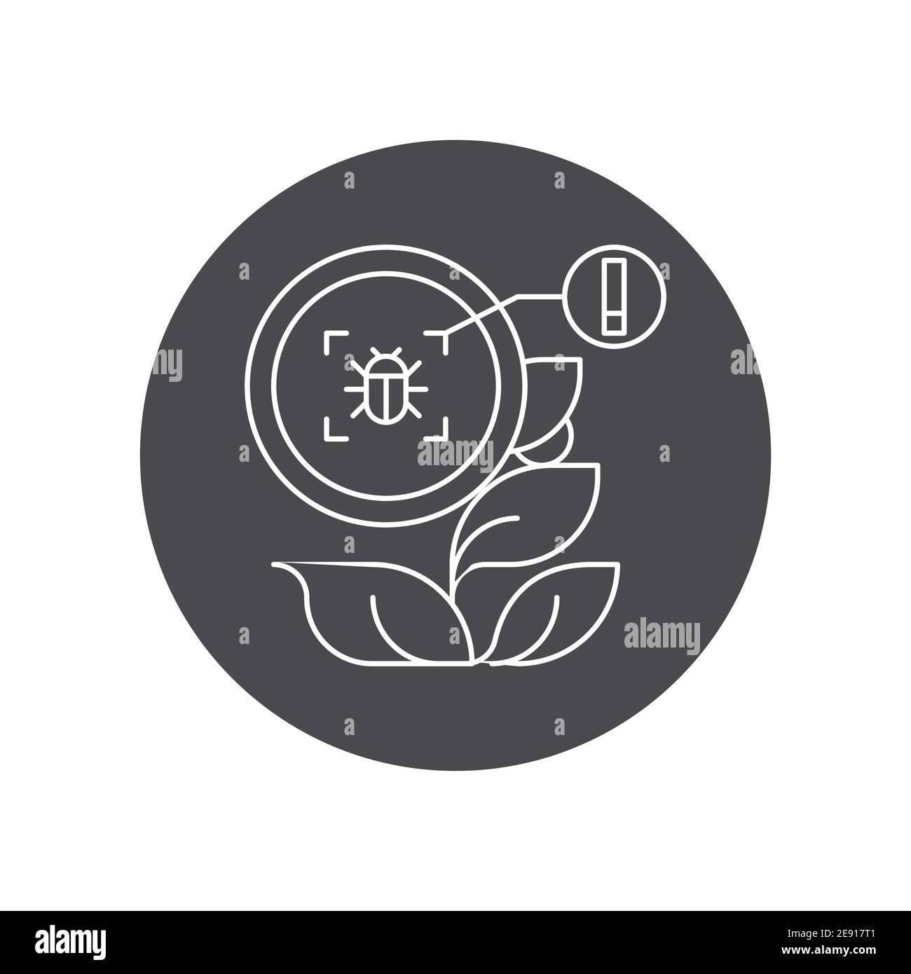 System monitoring the crop field with the help of sensors. Insect, parasite in tomato. Smart farming black glyph icon. Sign for web page, app. UI UX G Stock Vector