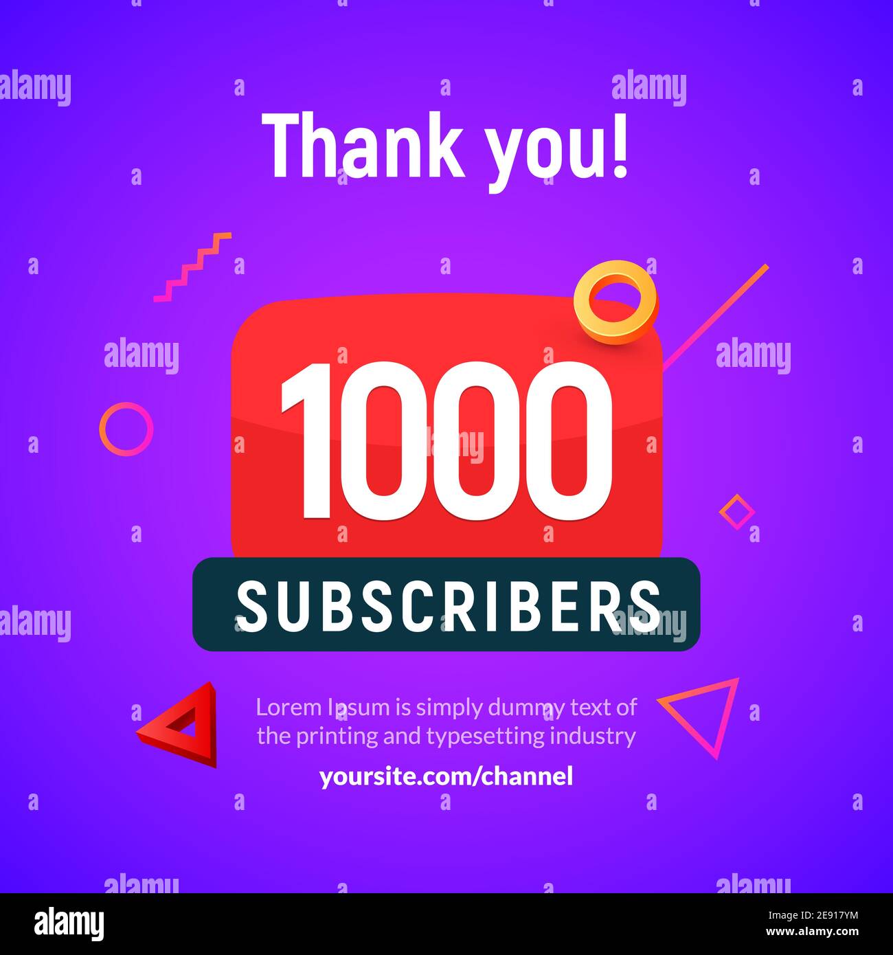 1000 followers vector post 1k celebration. One thousand subscribers followers thank you congratulation. Stock Vector