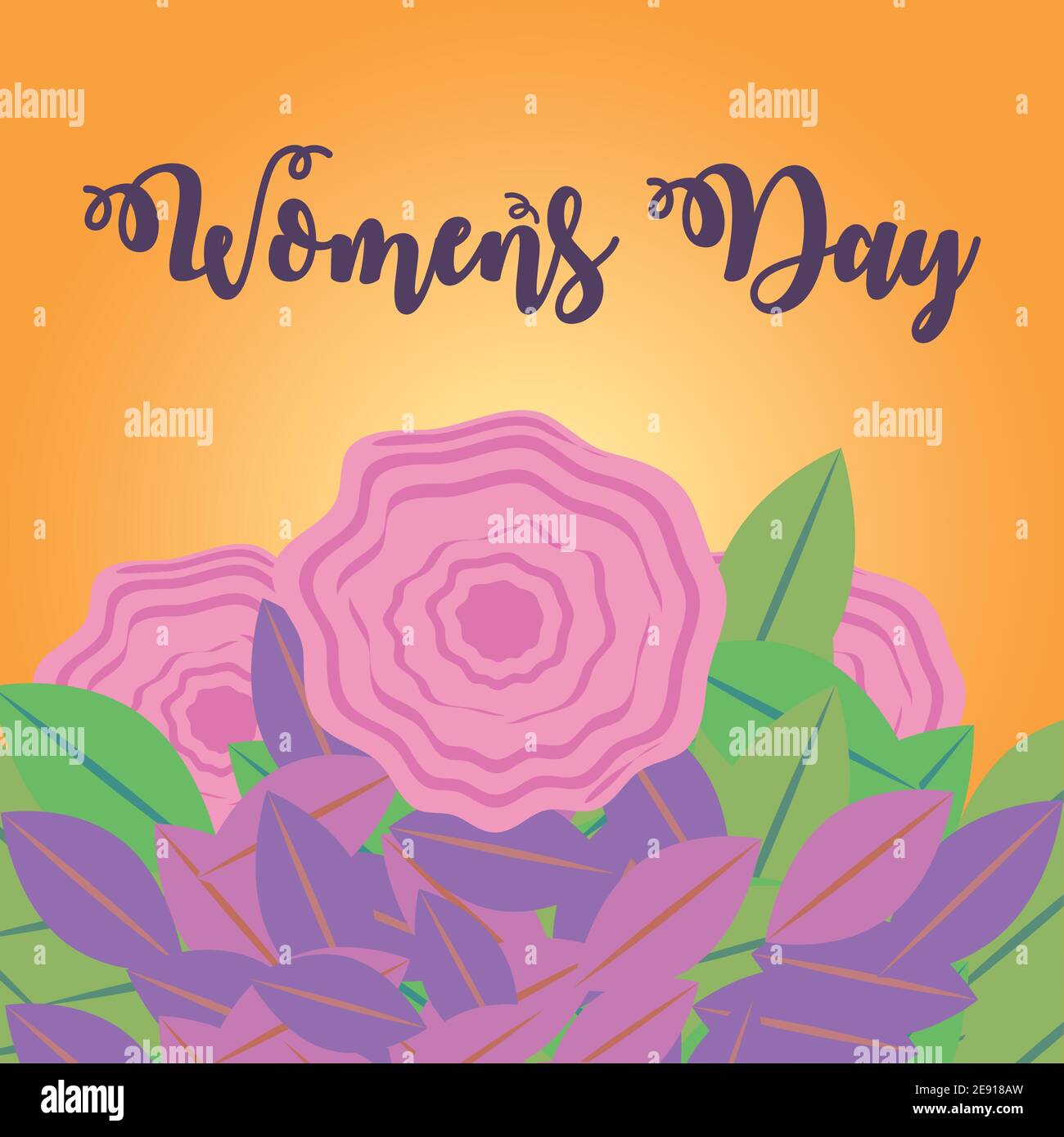 womens day greeting card floral floral decoration in cartoon style ...